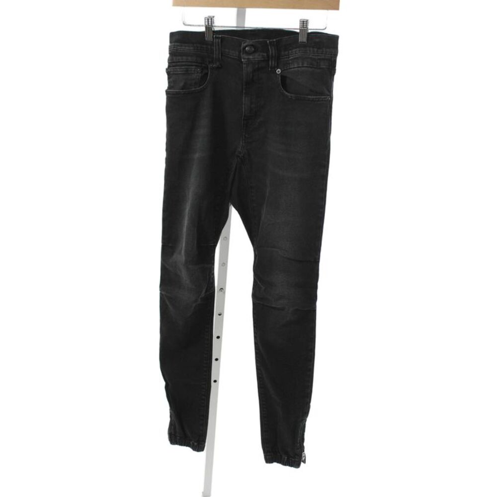 R13 Unisex Tapered Black Jeans Button Fly Cotton Size 29